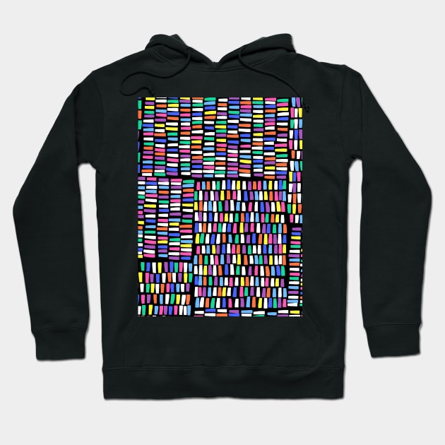 Multi-Colour Line Dash Pattern Hoodie by OneThreeSix